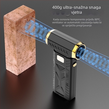 Prijenosni turbo puhač zraka sa 6 brzina, ručni, punjivi kamping mini ventilator