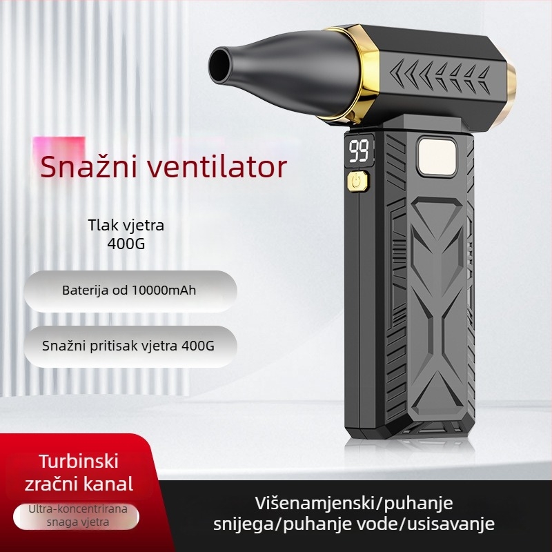 Prijenosni turbo puhač zraka sa 6 brzina, ručni, punjivi kamping mini ventilator