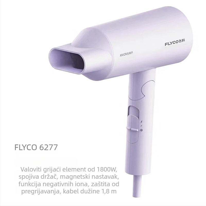 FH6277 sušilo za kosu s presavnim ručkom, Brushed DC motor, 1800W, 220V, koncentrator nastavak
