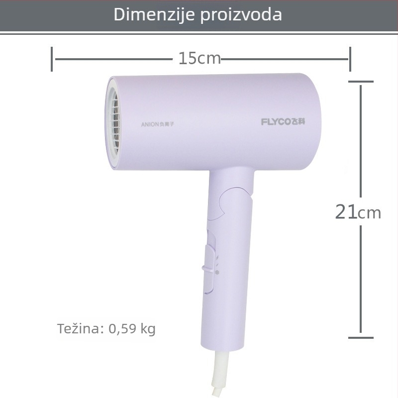 FH6277 sušilo za kosu s presavnim ručkom, Brushed DC motor, 1800W, 220V, koncentrator nastavak