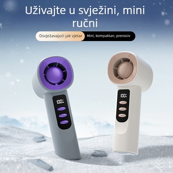Prijenosni USB ventilator s digitalnim zaslonom, bez lopatica, brushless motor, ugrađena baterija 1200-2000mAh, 100 razina brzine zraka