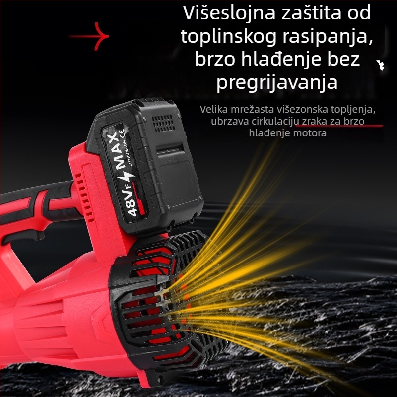 Puhač lišća s Li-ion baterijom, 220V, sustav za skupljanje prašine, raspon napajanja AC 1-faza i DC 50–250V