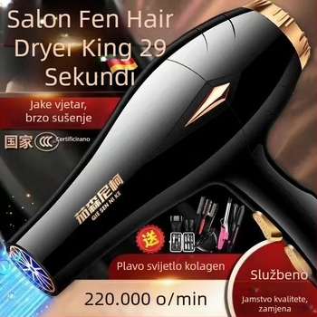 Profesionalno sušilo za kosu za salon, snažan protok zraka, režim hladnog/toplog zraka, negativni ioni i vodni ioni, brzo sušenje, tiho djelovanje