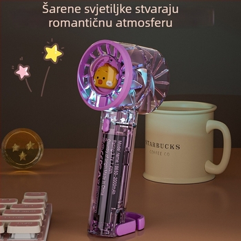 Ručni bezlopatni ventilator s hlađenjem ledenim pakiranjem, 3 brzine, ugrađena litijska baterija 2000–4000 mAh, trajanje 3–6 sati