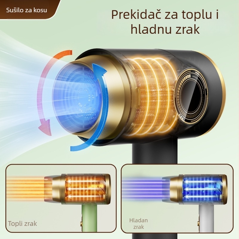 Visoko brzinsko električno sušilo za kosu s DC četkasti motorom, 110 W, 220 V, hladan/topao zrak, 3 brzine
