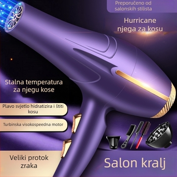Sušilo za kosu za salon, 1200W, 220V, četkasti motor, plavo svjetlo, topli i hladni zrak