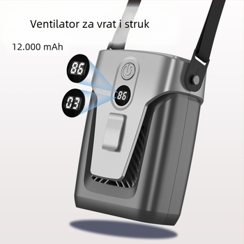 12000mAh pojasni ventilator bez lopatica, USB punjivi, prijenosni za vanjsku upotrebu, 3 brzine