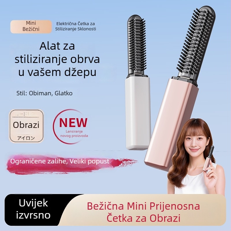 Mini bežični stajler za kosu za ravnanje i kovrčanje — titanij-zlatno premazan grijni element, promjer grijnog elementa ≤15 mm, 18W, 3,7V, 1-stupanjska regulacija temperature