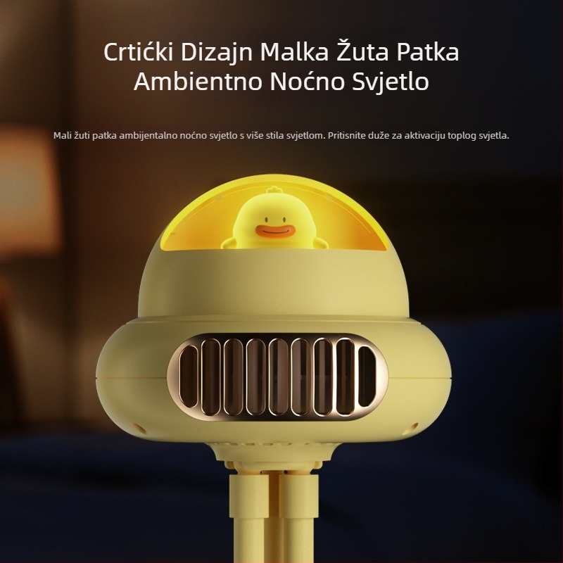 Stolni ventilator hobotnica bez lopatica, s ugrađenim svjetlom, USB punjenje, baterija 4000–6000 mAh, 4 brzine