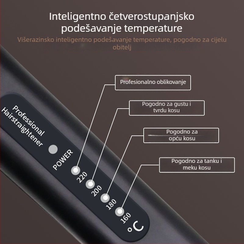 Profesionalna pegla za kosu za salon, nježna prema kosi, turmalinsko-keramičke ploče, za žene