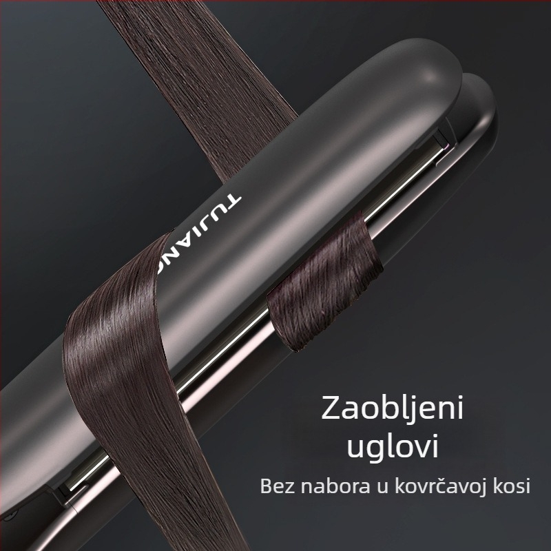 Dvostrano namijenjena pegla za kosu s titanijskom legiranim grijaćom pločom, 5 razina temperature, 50W, kabelsko napajanje 110–220V