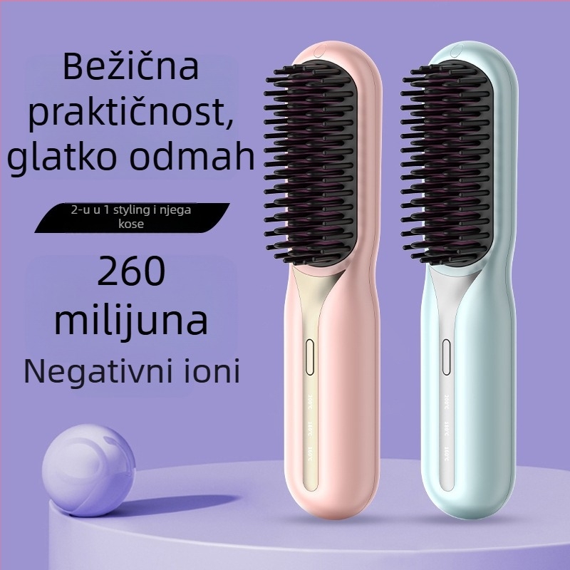 Dvostruki češalj za ravnanje i kovrčanje s keramičkim grijem, bežično napajanje, grijni element 16–20 mm, 15 razina temperature, kompaktni dizajn