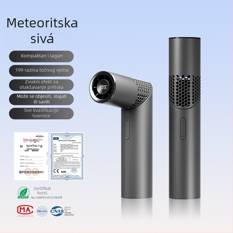 Ručni ventilator bez lopatica s dizajnom ruže i mogućnošću vješanja oko vrata (USB punjenje, baterija 2000–4000 mAh, brushless motor, buka 36–45 dB, 199 razina brzine zraka)