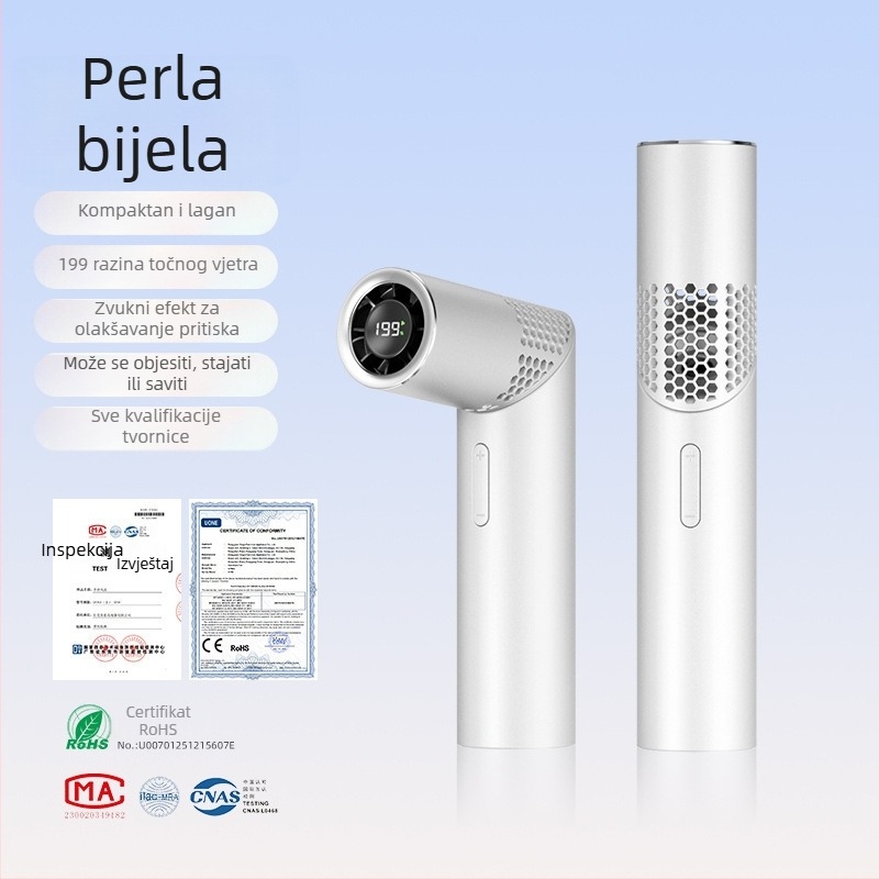 Ručni ventilator bez lopatica s dizajnom ruže i mogućnošću vješanja oko vrata (USB punjenje, baterija 2000–4000 mAh, brushless motor, buka 36–45 dB, 199 razina brzine zraka)