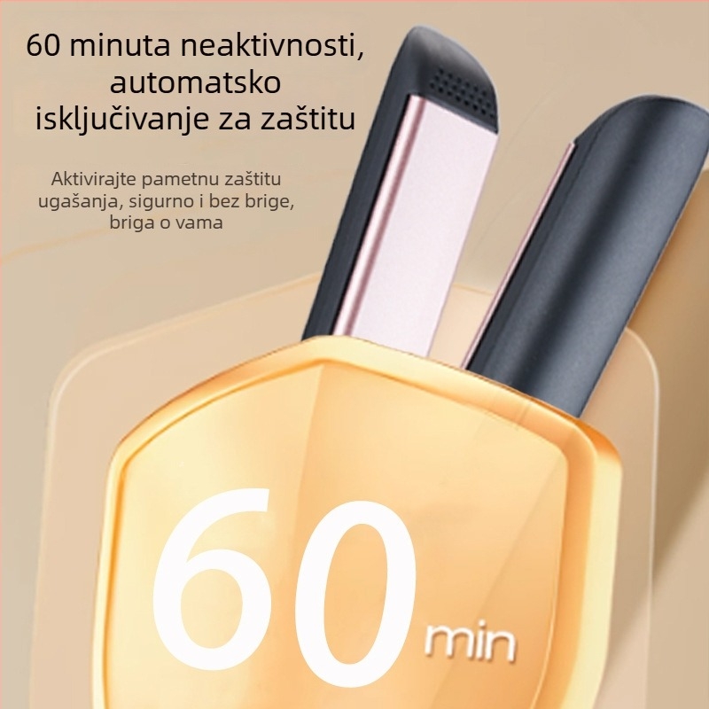 Dvostruko funkcionalno glačalo za kovrčanje i ravnanje kose s pločama od turmalinske keramike, 5 postavki temperature, 220V 45W, model V-2113