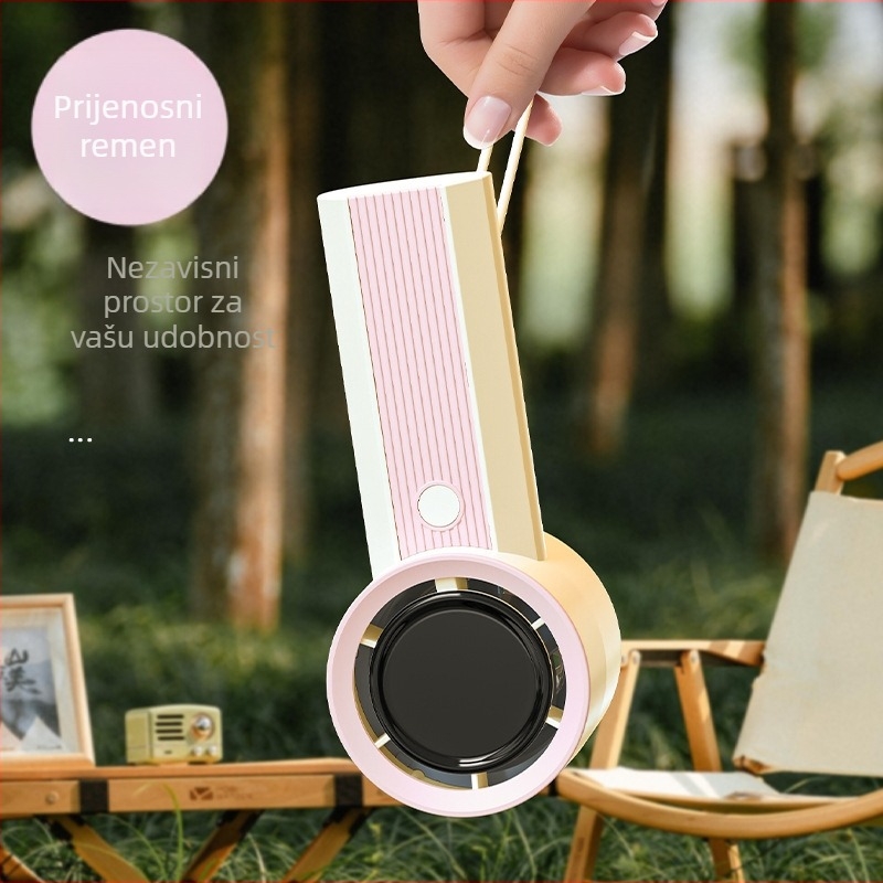 Bez lopatice USB ručni ventilator, turbofan, ugrađena baterija 100–300 mAh, 3 brzine, niska buka