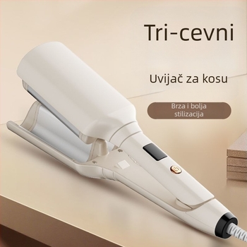 Egg Roll uvijač za kosu – duboki U, trostruka cijev, 3-u-1 sušenje/ kovrčanje/ ravnanje, turmalin-keramički valjak, bežično napajanje