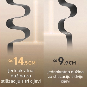 Egg Roll uvijač za kosu – duboki U, trostruka cijev, 3-u-1 sušenje/ kovrčanje/ ravnanje, turmalin-keramički valjak, bežično napajanje