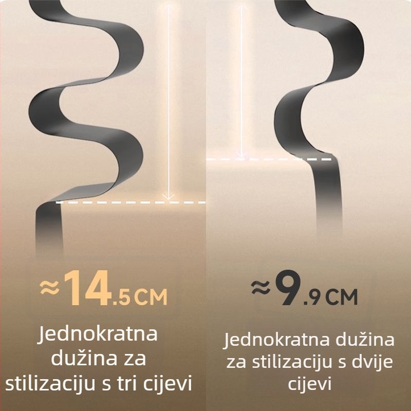 Egg Roll uvijač za kosu – duboki U, trostruka cijev, 3-u-1 sušenje/ kovrčanje/ ravnanje, turmalin-keramički valjak, bežično napajanje