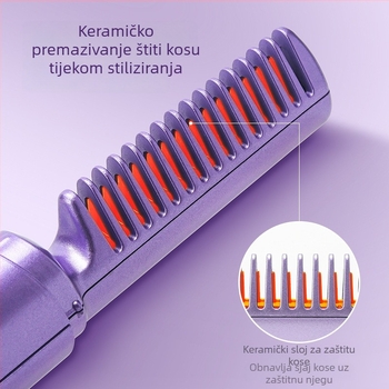 Bežični češalj za kosu s negativnim ionima, turmalin-keramičko grijanje, promjer 31 mm+, 15 stupnjeva regulacije temperature