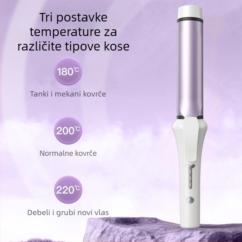Bežični uvijač kose 3u1 s turmalinsko-keramičkim grijanjem, njega kose uz negativne ione, automatsko isključivanje