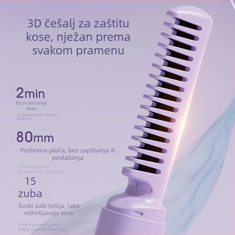 Prijenosni bežični dvostruko djelujući uređaj za ravnanje i uvijanje kose