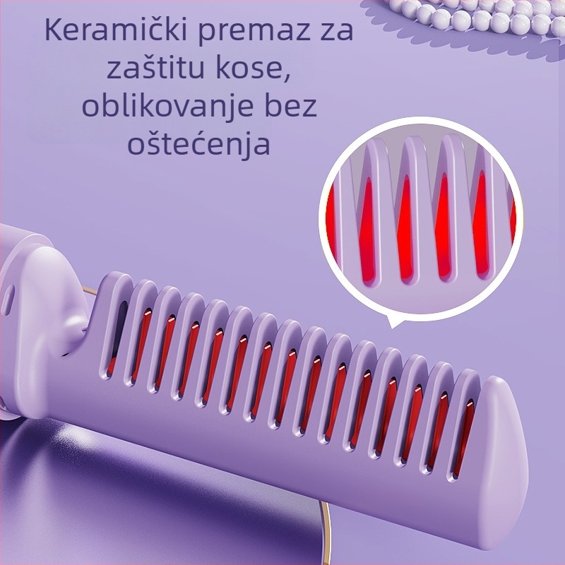 Prijenosni bežični dvostruko djelujući uređaj za ravnanje i uvijanje kose