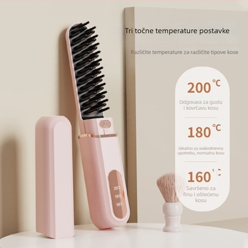 Bežični dvostruki alat za oblikovanje kose: kovrčanje i ravnanje; turmalinski keramički grijač; promjer elementa 16-20 mm; pogodno za mokru i suhu kosu; styling manje od 1 minute