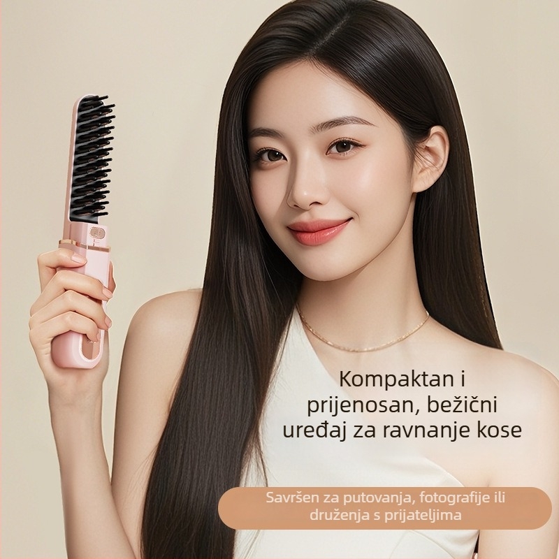 Bežični dvostruki alat za oblikovanje kose: kovrčanje i ravnanje; turmalinski keramički grijač; promjer elementa 16-20 mm; pogodno za mokru i suhu kosu; styling manje od 1 minute