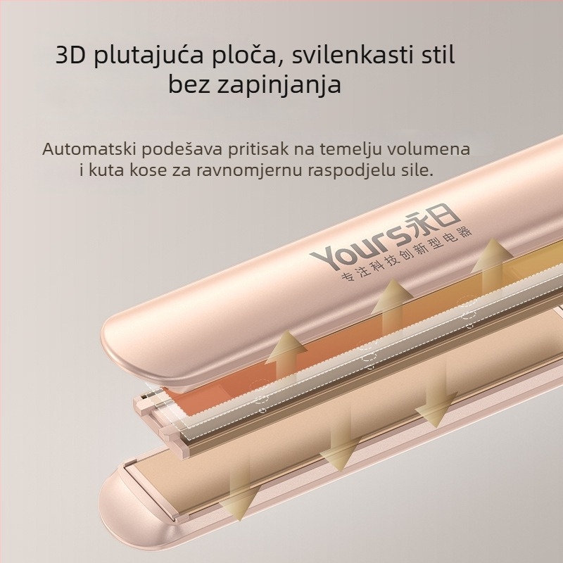 Yongri pegla za kosu – dvostruka upotreba za ravnanje i kovrčanje, regulacija temperature s digitalnim zaslonom, za kućnu upotrebu