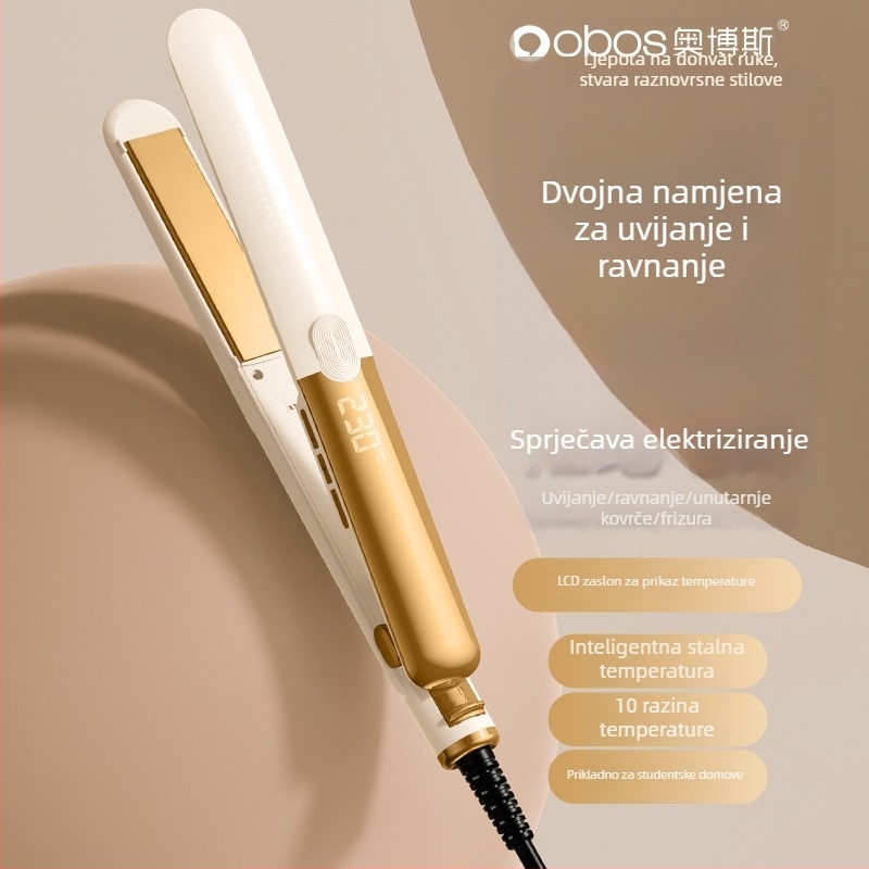 Dvostruka pegla za kosu za ravnanje i kovrčanje, promjer 16–20 mm, mokro/suvo korištenje, 40W, 110–220V, 10 razina temperature