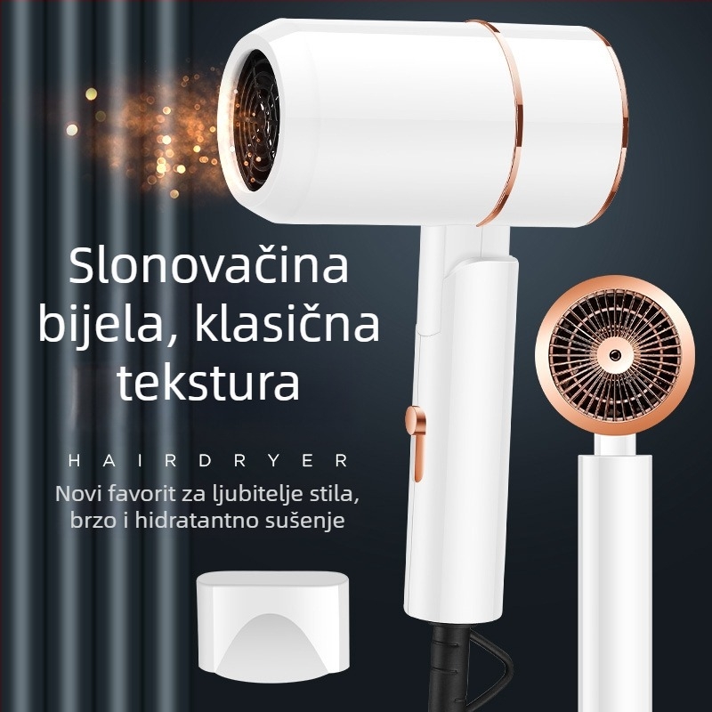 Kućno sušilo za kosu s visokim protokom zraka i plavom svjetlošću — 1200W, 220V, 3 brzine, zaštita od pregrijavanja