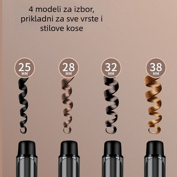 Električni uvijač za kosu s keramičkim valjkom, žično napajanje, 220V, 20W