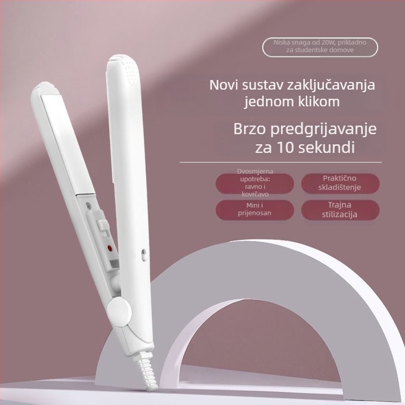 Mini 3-u-1 bežični uvijač i pegla za kosu, prijenosno za studentske domove, PTCS grijaći element