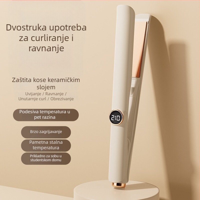 Digitalni zaslon, troje u jedno glačalo za kosu i uvijač s keramičkom pločom, keramički cilindar 31 mm+, mokro i suho korištenje, 110-240V AC
