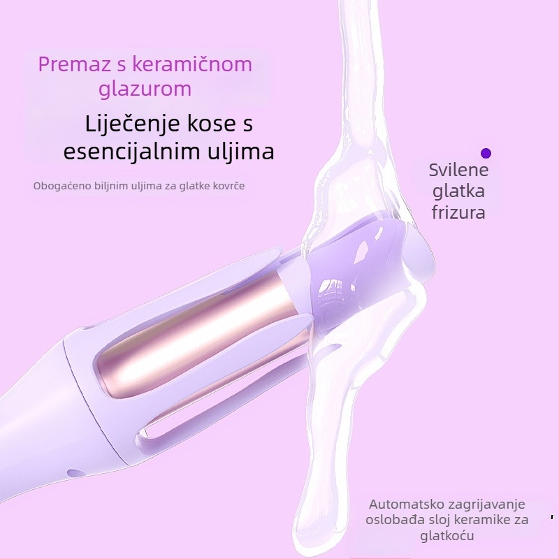 Električni uvijač za kosu, potpuno automatski za kovrčanje i ravnanje, titan-turmalinski premaz, promjer grijaćeg valjka 31 mm+, 40W, 220V, mokra i suha upotreba