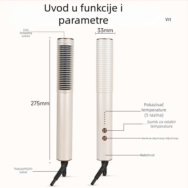 Golden Rice Češalj za ravnanje i uvijanje – dvostruka upotreba, 16–20 mm PTC toplinski vodnik, napajanje na mreži 220V