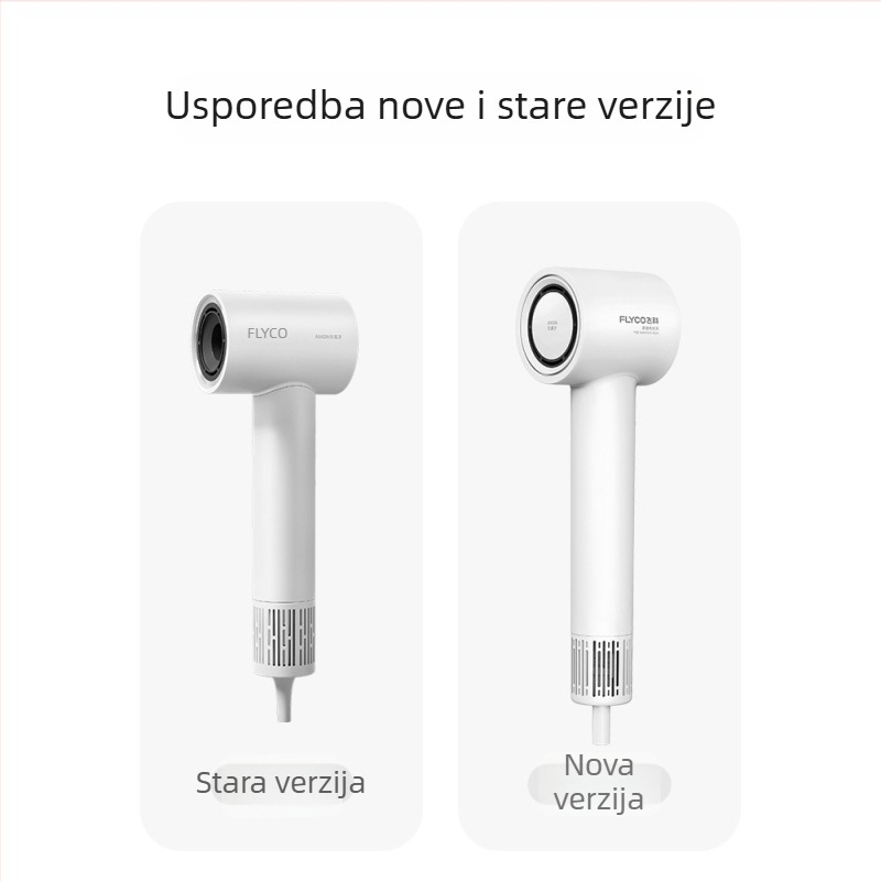 Sušilo za kosu s negativnim ionima, visok protok zraka, brzo sušenje i inteligentna kontrola temperature, 220V napajanje