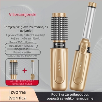 3-u-1 bežični češalj za kovrče i ravnanje kose s keramičkim grijačem, promjer 21–30 mm, 4 razine temperature