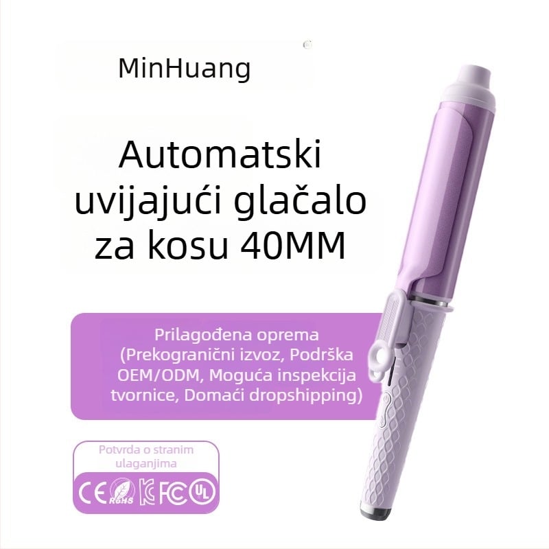 Kovrčavo željezo s turmalinsko-keramičkim grijačem, 3 postavke temperature, 48W, 220V, žično napajanje