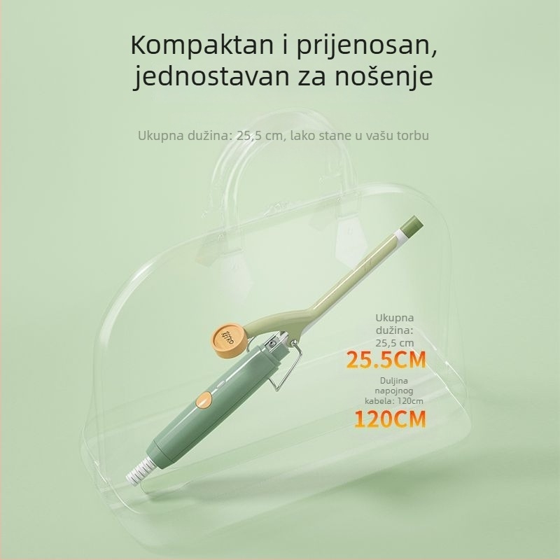 3-u-1 alat za stiliziranje kose za kovrče i ravnanje, bežični napajanje s litijskom baterijom, legirani grijač, podesiva temperatura, promjer grijanog dijela 31 mm ili više