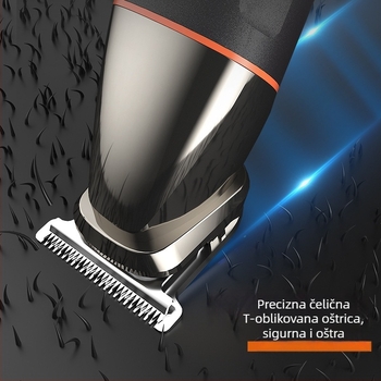 LK-881 Magnetska kosa za kosu s digitalnim zaslonom – 6-u-1, Punjiva, Vodootporna, Motor s četkicama
