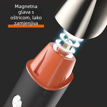 LK-881 Magnetska kosa za kosu s digitalnim zaslonom – 6-u-1, Punjiva, Vodootporna, Motor s četkicama