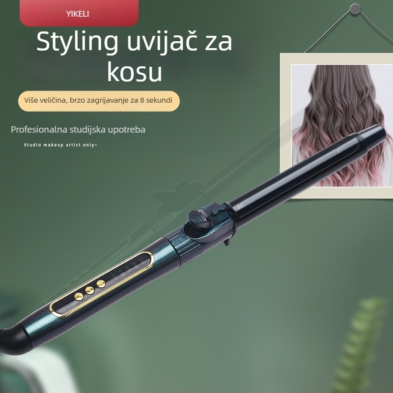 Ekeli električni uvijač za kosu – 65W, 100–220V, 15-stupanjsku kontrolu temperature, materijal grijača: ekološka legura, brzo zagrijavanje ispod 60 sekundi