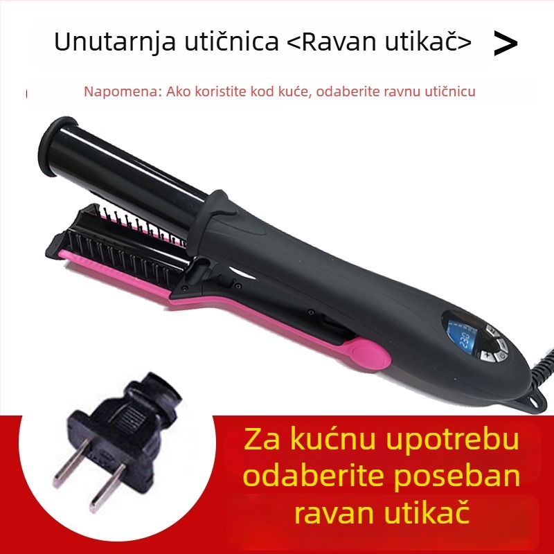 Trostruki alat za stiliziranje za suhe, kovrčave i ravne kosu s turmalinsko-keramičkom grijaćom pločom; pogodno za mokru i suhu kosu; digitalni zaslon; vrijeme stiliziranja ispod 1 minute