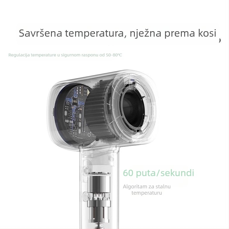 Bowwei B16 sušilo za kosu, bezčetkasti motor, 1600W, toplí/hlađi zrak, negativni ioni