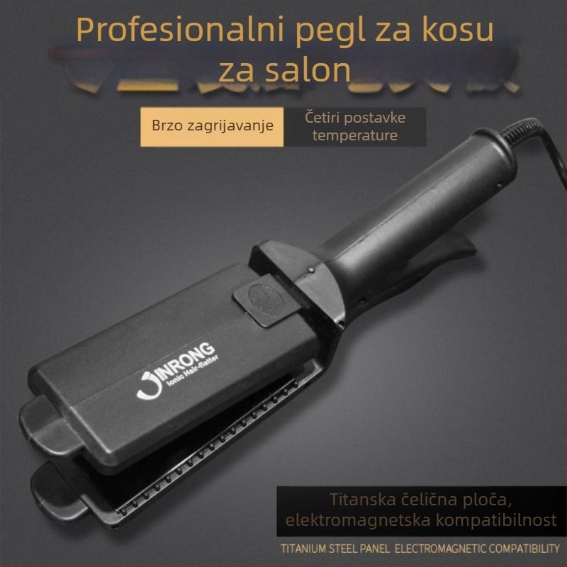 Jinrong visokoučinkovita pegla za kosu s keramičkom grijanom pločom, profesionalna za salon; promjer vodilice ispod 15 mm; visoka snaga