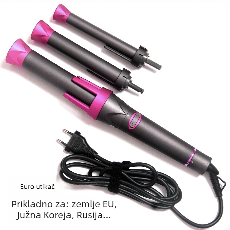 3-u-1 potpuno automatski uvijač za kosu s turmalin-keramikom, regulacija temperature u 3 stupnja, 100–240V, 45W, automatsko isključivanje
