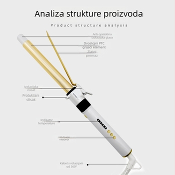 Uvijač za kosu s titanijskim premazom; kabelsko napajanje 220V; 45W; 10 razina regulacije temperature
