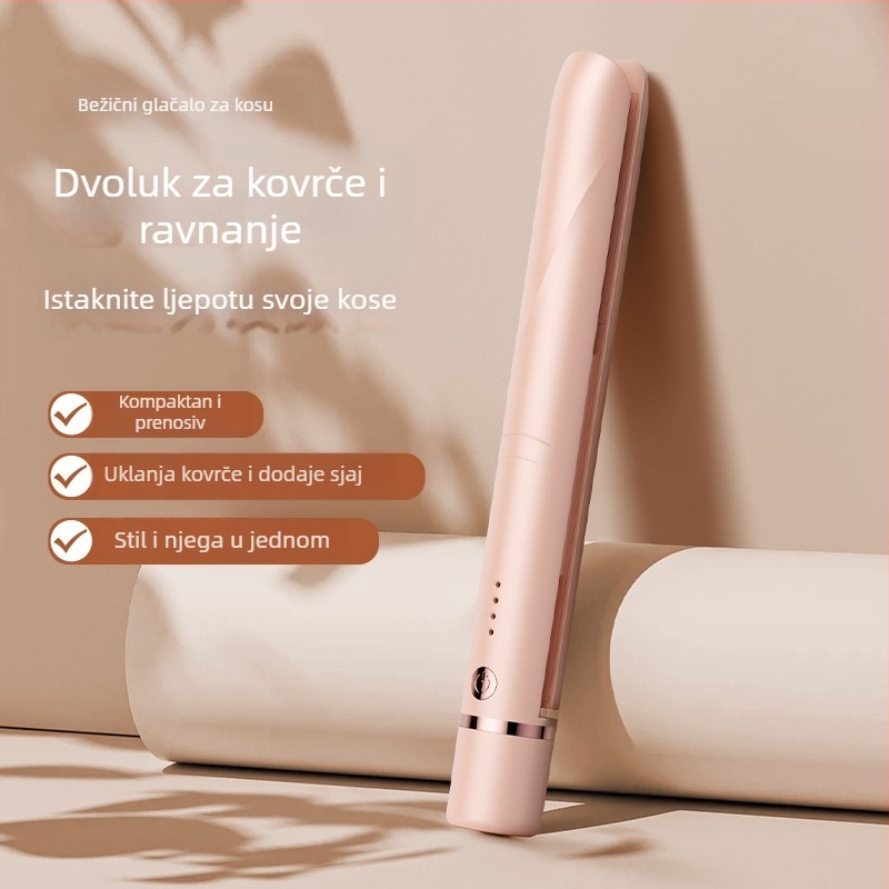 3-u-1 bežični aparat za kosu s turmalinsko-keramičkom površinom – ravnanje i kovrčanje, promjer 31 mm+, 40W, 3.7V